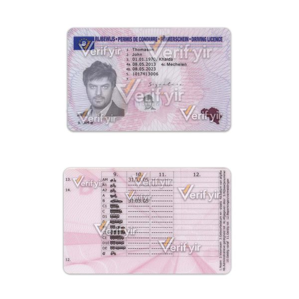 Belgue driving license fake psd